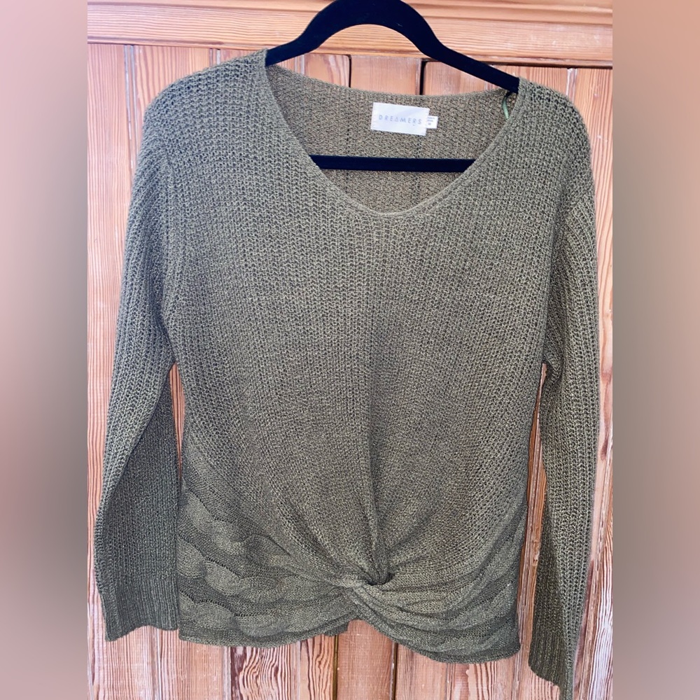 ** SOLD ** Dreamers Army green sweater, size M